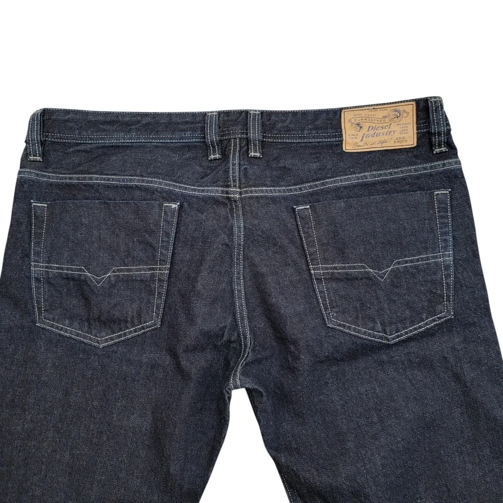 Diesel Viker Regular Straight Jeans Mens 36x34 Dark Blue Denim Button Fly ORZ29